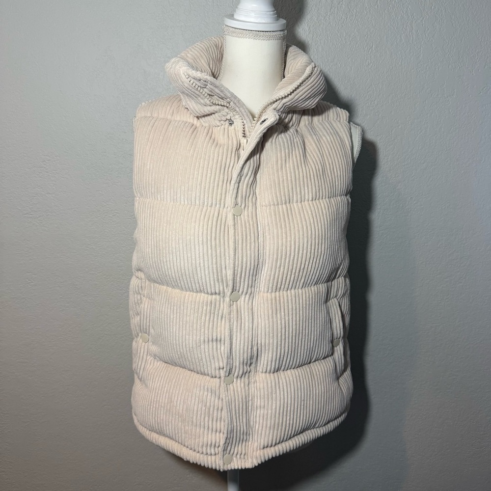 Bagatelle Collection Cream/Ivory Corduroy Puffer Vest Size X-Small